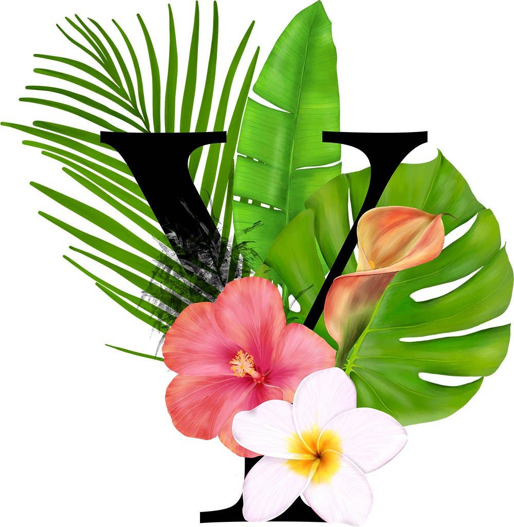 Mason Jar Merchant – Großhandel Trinkglas/Tasse – Einmachglas-Tumbler mit tropischem Monogramm24