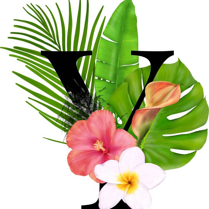 Mason Jar Merchant – Großhandel Trinkglas/Tasse – Einmachglas-Tumbler mit tropischem Monogramm24