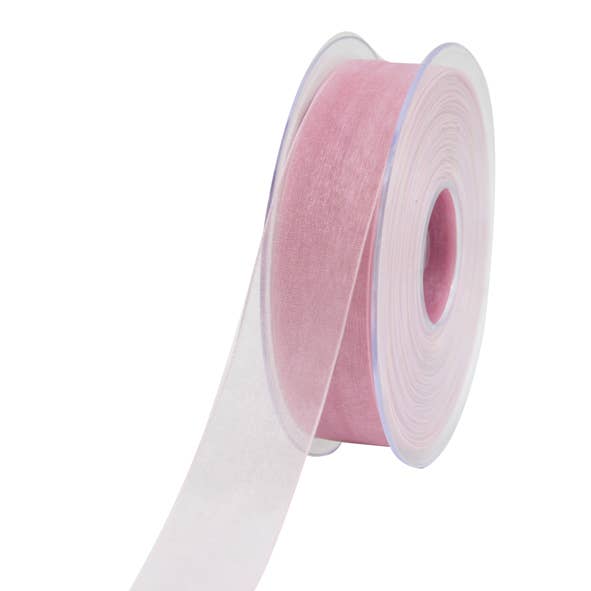 Beleza Organza, com borda de tecido, B25mm, L50M, Rosenho por atacado de Vosteen