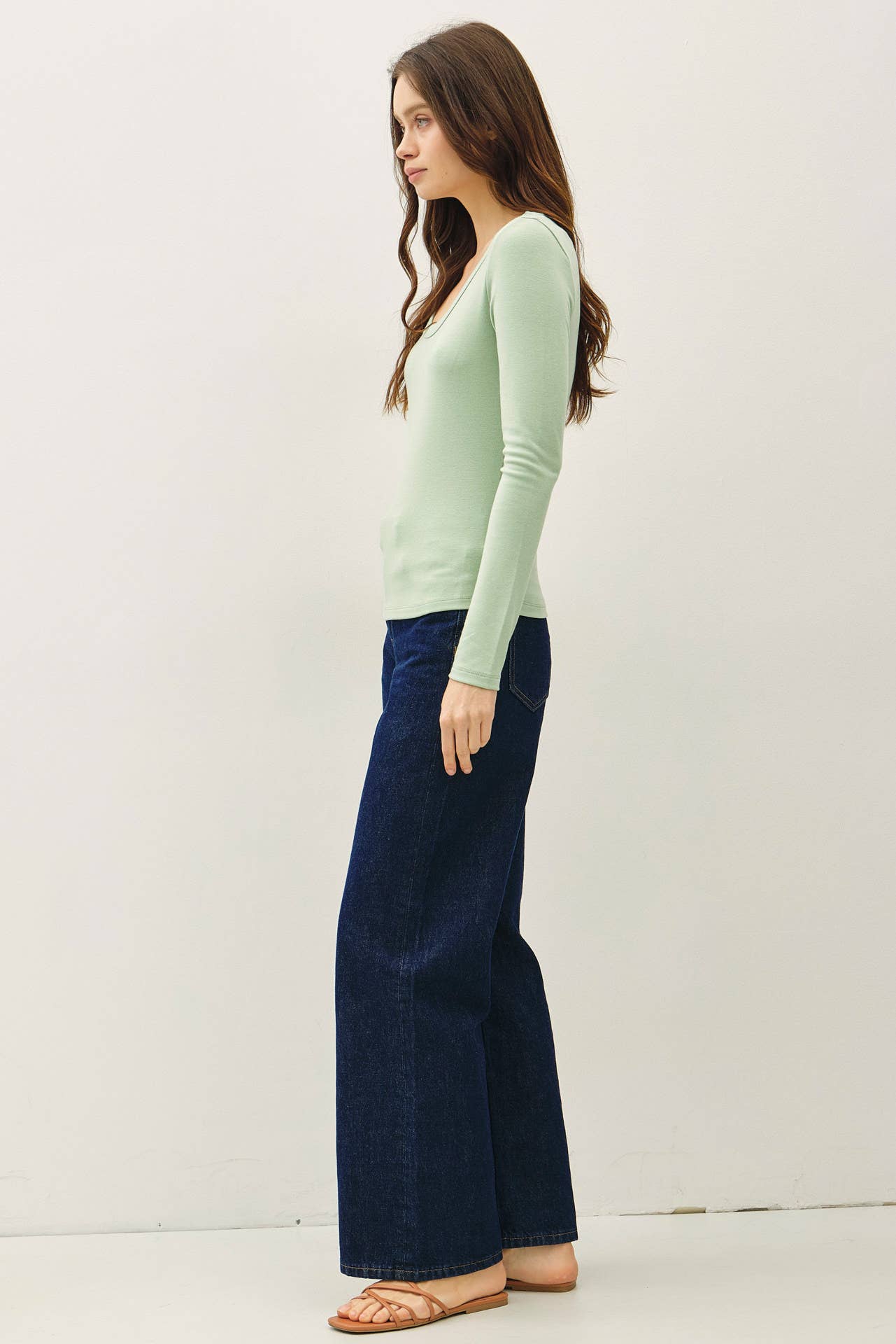 Be Cool - Wholesale Knit Top - Women's - SOFT JERSEY U NECK LONG SLEEVE18