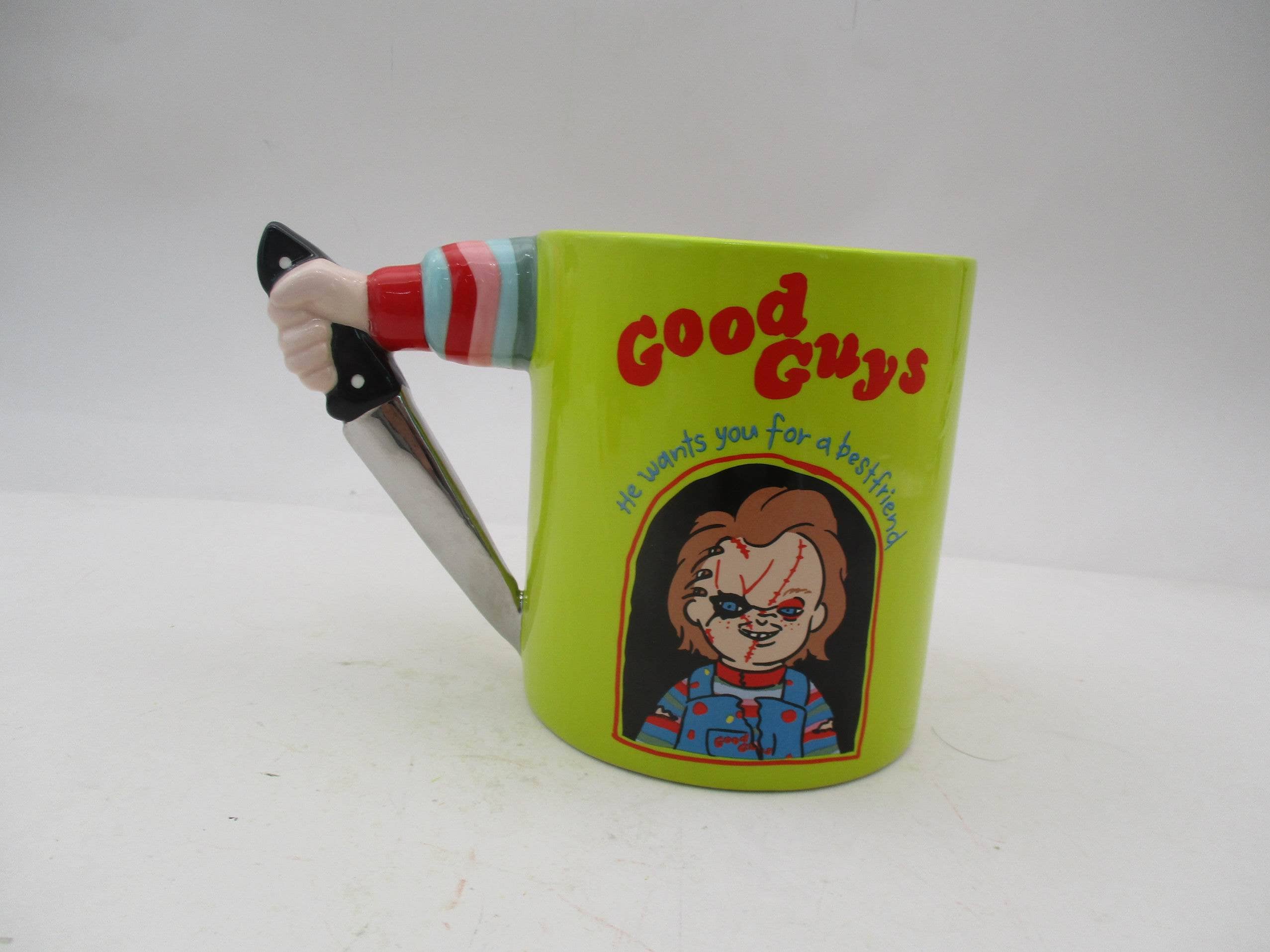 Silver Buffalo - Wholesale Coffee Mug - Chucky 2 Faces Electroplate 20oz Sculpted Handle Ceramic Mug3