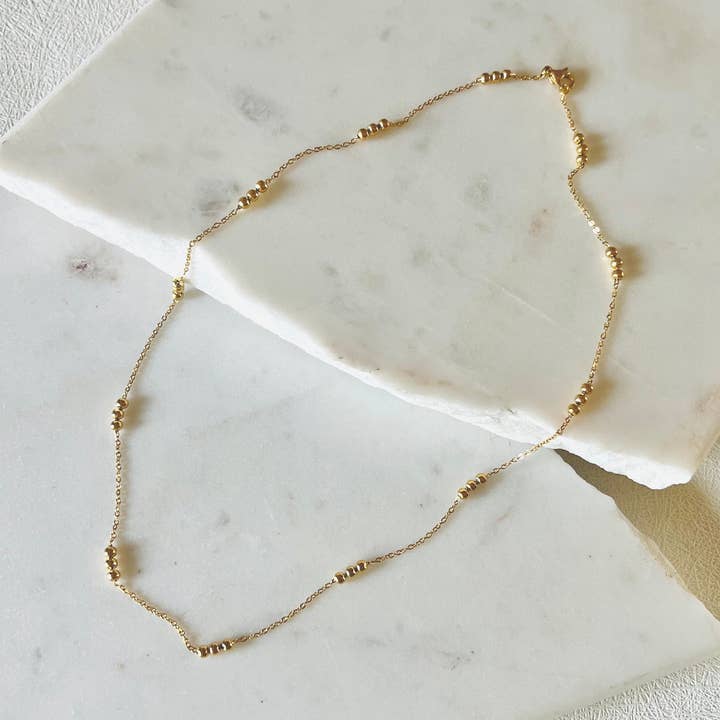 LUCY | Triple Satellite Chain Necklace for wholesale by Alexandra Kathlyn Accessories