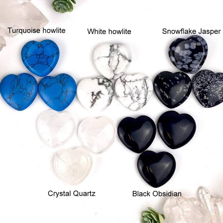 Rock Paradise - Wholesale Spiritual Stone/Crystal - Crystal Gemstone Heart Shaped Thumb Worry Stone - Valentine8