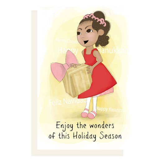 Holiday Greeting Card: 5 by 7, blank inside for wholesale by Scribble Scrabble