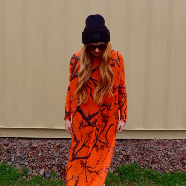 Now You See Me Camo Boxy Mesh Dress for wholesale by Burnt Toast