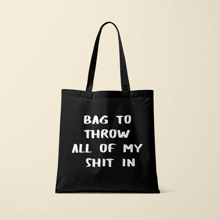 Totebag - Throw shit - black for wholesale by Deadpixel