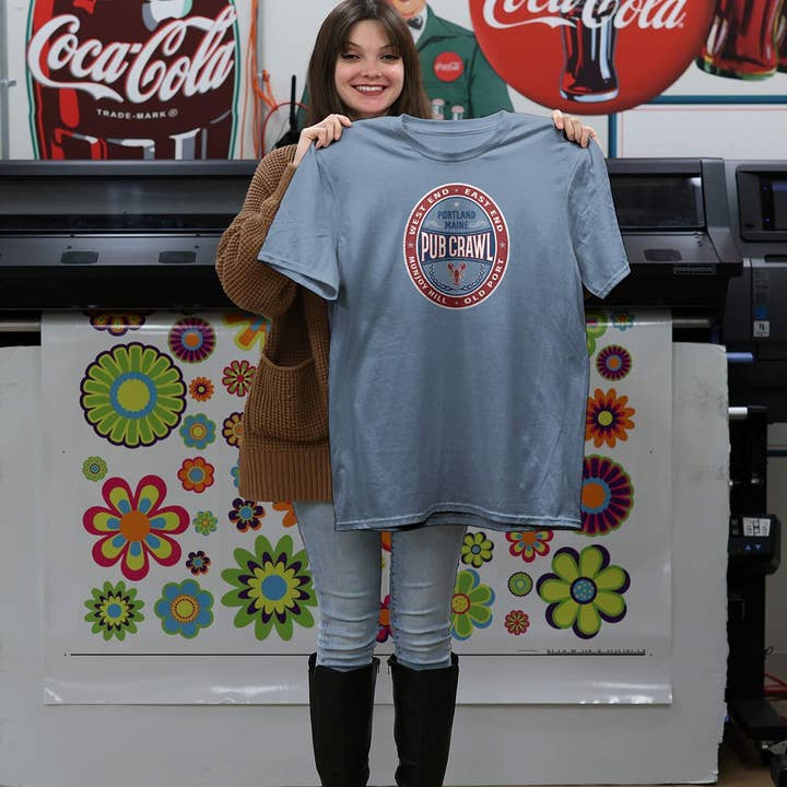 RetroPlanet - Wholesale Screen printed t-shirt – unisex - Portland Pub Crawl Lobster Oval Adult Unisex S-2X T-Shirt10