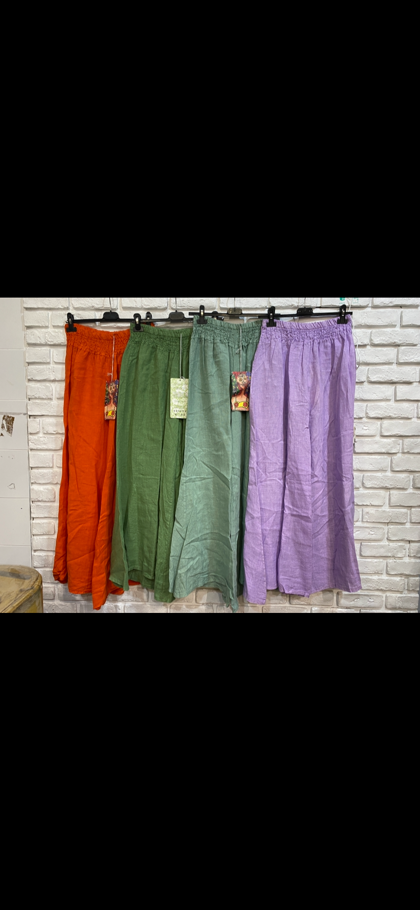 la maison des fibres naturelles - Wholesale Pants - Women's - Flared linen trousers 66031 100%LINEN18