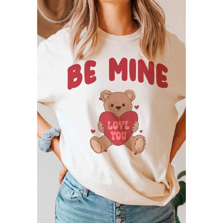 BE MINE TEDDYBEER Grafisch T-shirt voor wholesale door A. BLUSH CO