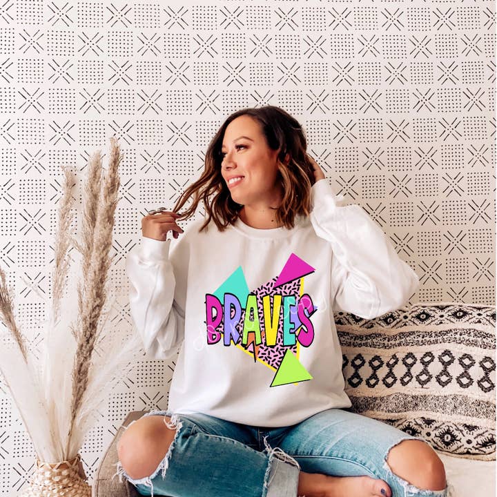 Tema dos anos 90 Mascote Braves DTF Transfer por atacado de K and M Designs