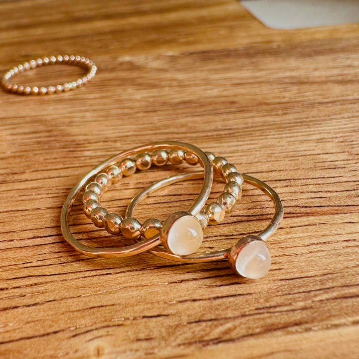 Notions of Lovely - Wholesale Multi-Stone Ring - Skinny Mini Jeweled Stacker Rings - 14k Gold Fill12