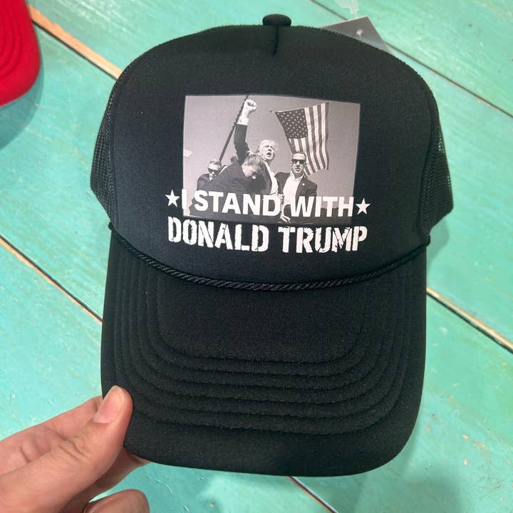 Vibes Hat Company – boné - Unissexo por atacado – Estou com Trump Trucker | Chapéu Donald Trump | Boné eleitoral