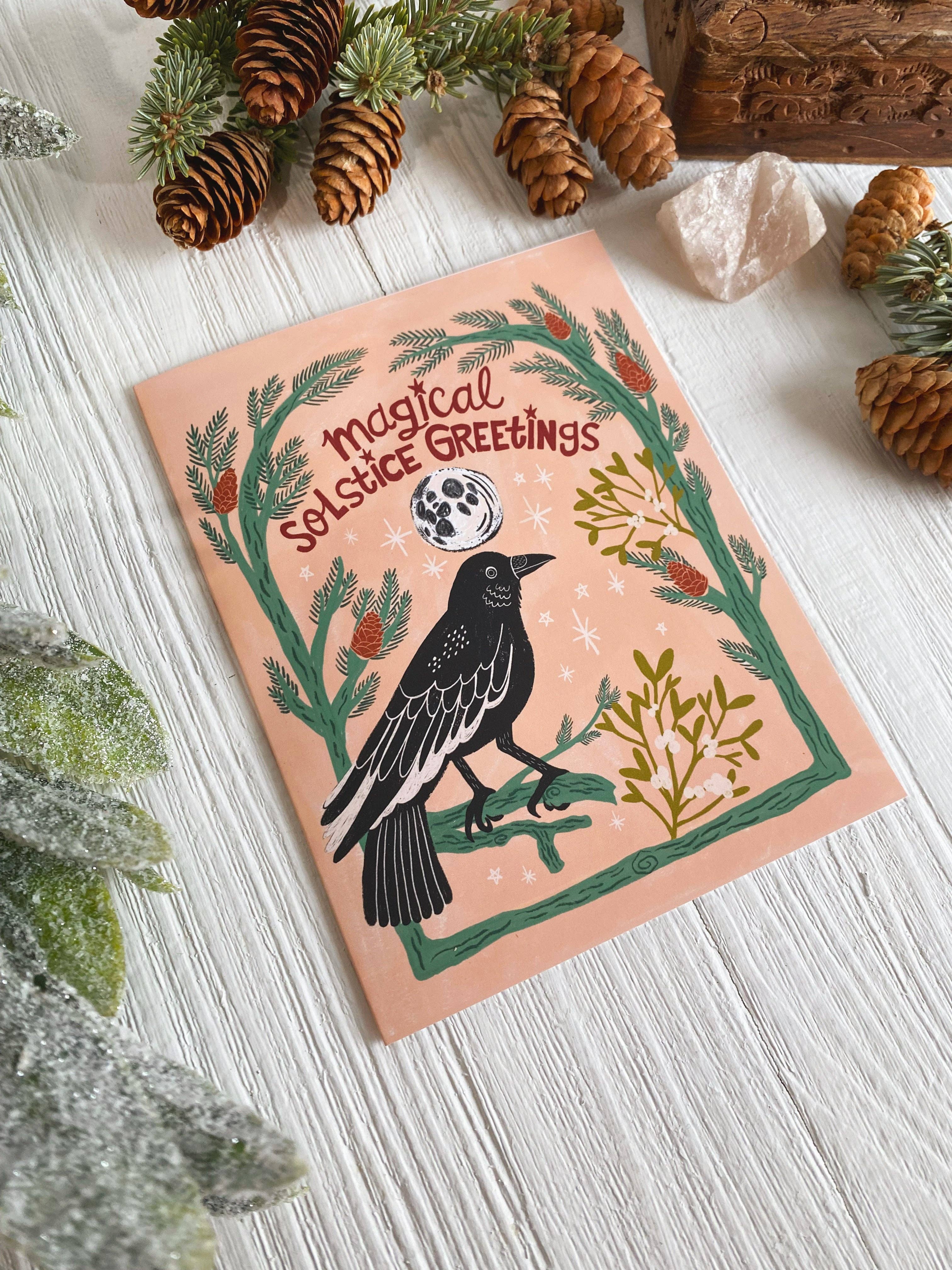 Dream Folk Studio - Wholesale Season's Greetings Card - Magical Winter Solstice Greetings | Holiday Notecards2