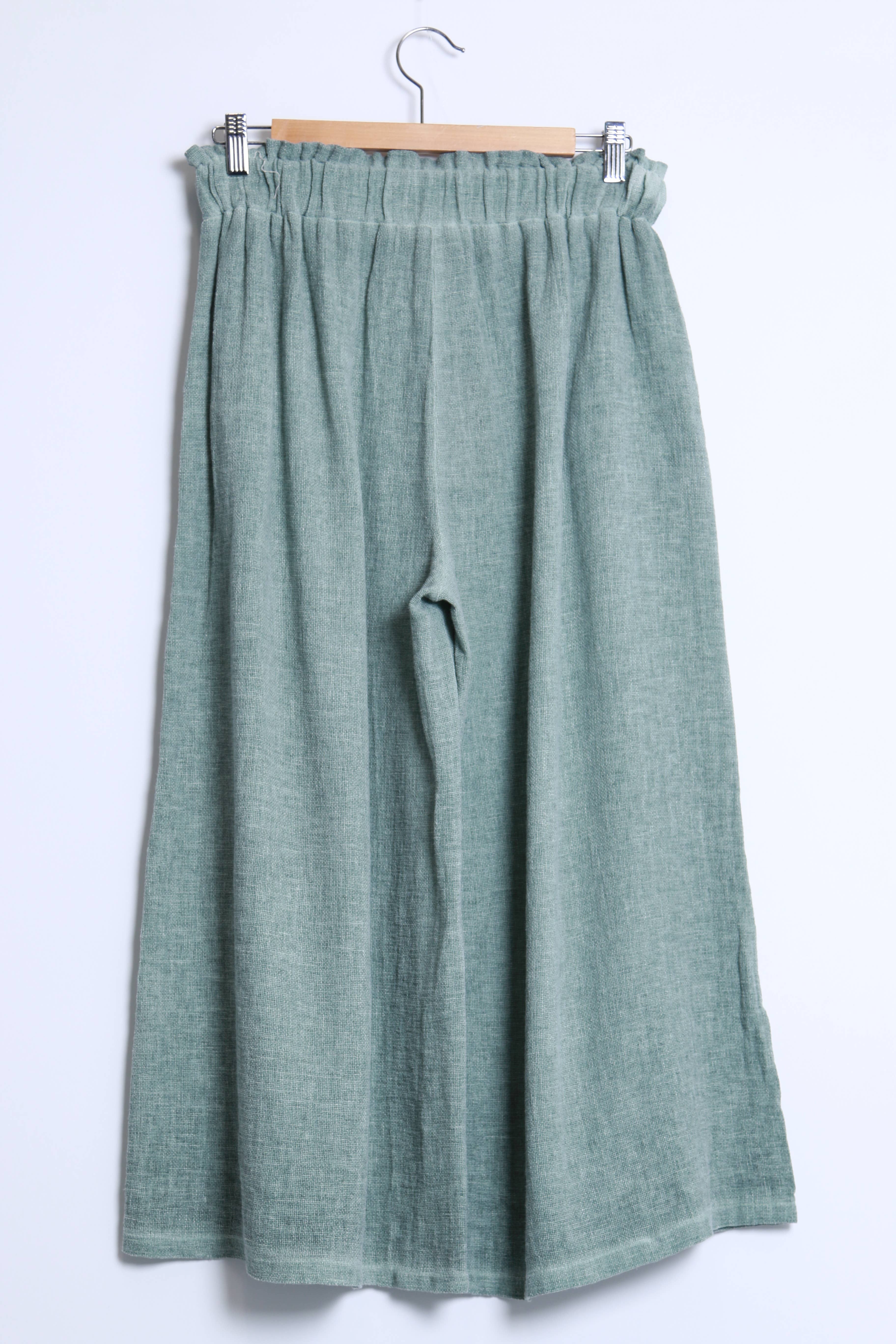 Shyloh - Wholesale Pants - Women's - Mid-length wide pants in cotton linen 206511