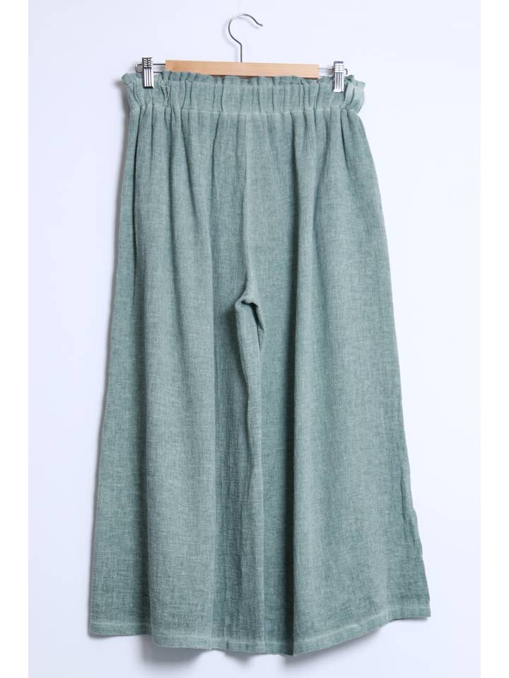 Shyloh - Wholesale Pants - Women's - Mid-length wide pants in cotton linen 206511