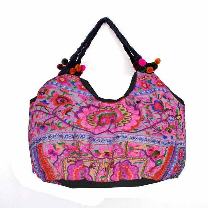 Lumily - Wholesale Tote Bag - Women's - BUNDLE: 5 Piece Floral Unique Hmong Totes - Thailand