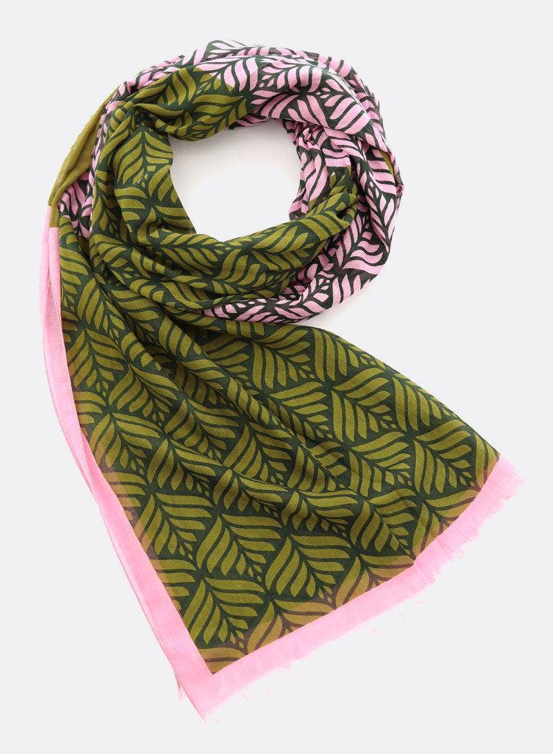 Djian - Vendita all'ingrosso Sciarpa - Donna - Sciarpa in modal e cotone biologico Lotus - rosa/oliva0