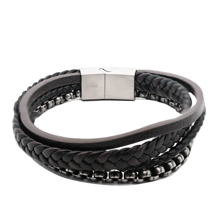 AMORINO SRL - Wholesale Woven/Braided Bracelet - FOUR-LAYER CUPID LEATHER BRACELET - KM24128A201