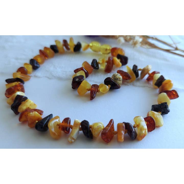 Amber Auksas - Wholesale Beaded/Pearl Necklace - Gorgeous Multi Color Baltic Amber Necklace w Tag Cert ♥️ GIA