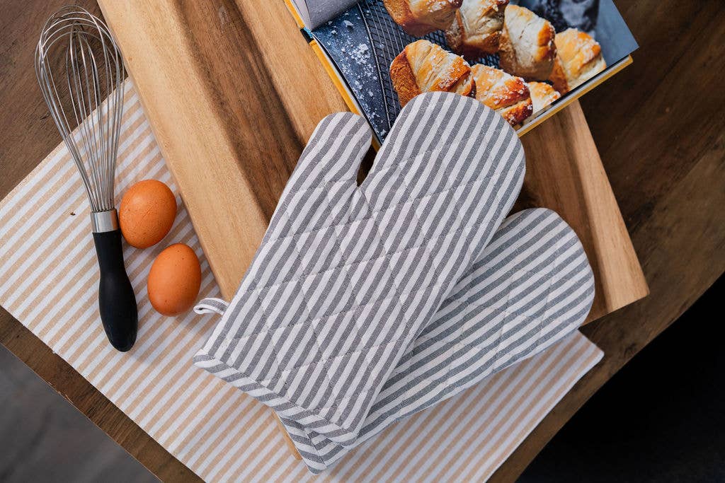 Fabstyles - Vendita all'ingrosso Guanti da forno/Presine - Set di 2 guanti da forno Bistro Stripe5