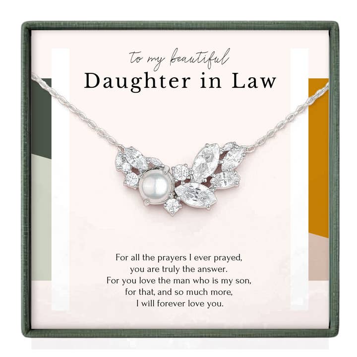 Cadeau de la belle-mère à la mariée jour de mariage or argent perle pour la vente par hope love shine