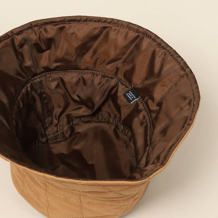 Fashion City - Wholesale Bucket hat – Women's - Plain Color Quilted Warm Bucket Hat5