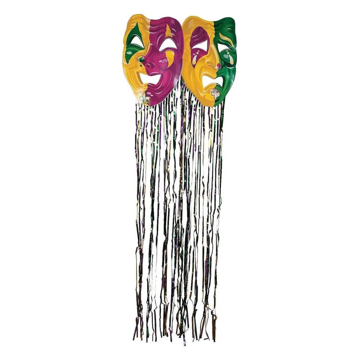 Party Expo, LLC - Wholesale Decal - Party Decorations - Mardi Gras Mask with Fringe Curtain0