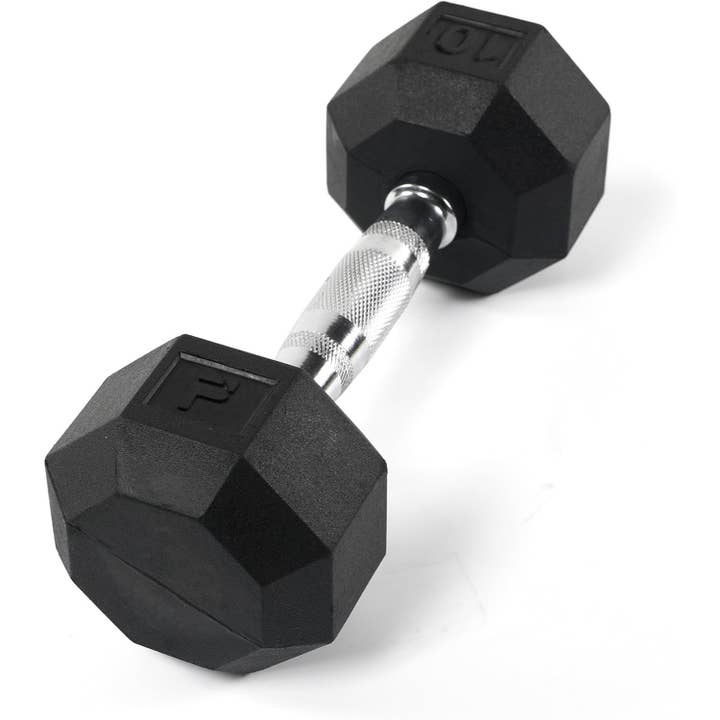 Octagonal Dumbbell, Rubber Coated Dumbbell Weight (1-Pack) for wholesale by Power Systems
