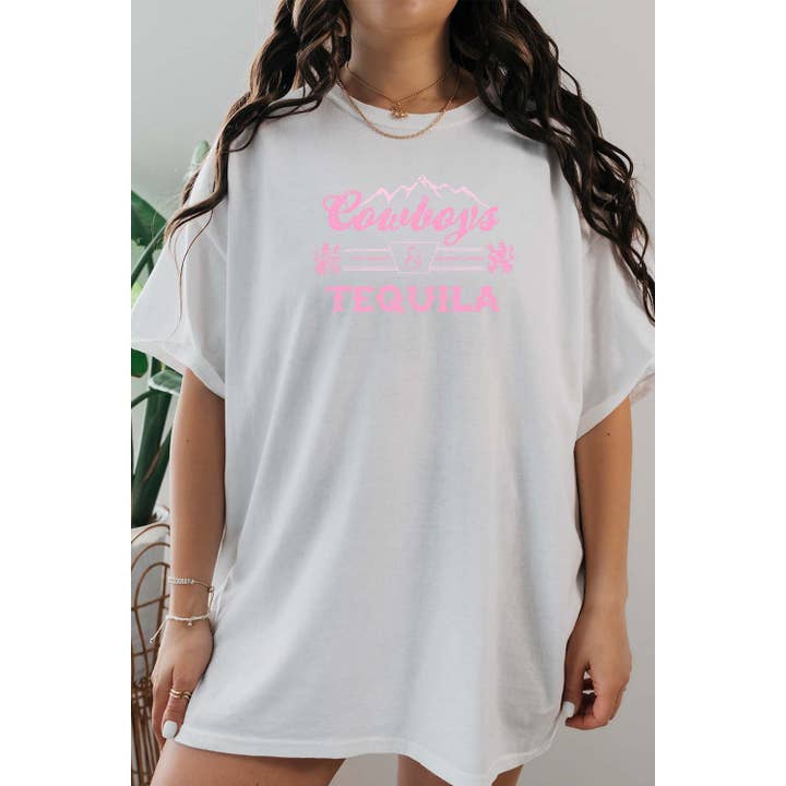 T-Shirt mit Cowboys- und Tequila-Grafik für den Großhandel von Jaylanie