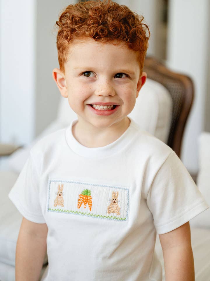 Ruth and Ralph - Wholesale Top & Short Set - Kids - Easter Bunny and Carrots Smocked Beau T-Shirt/Shorts Set10