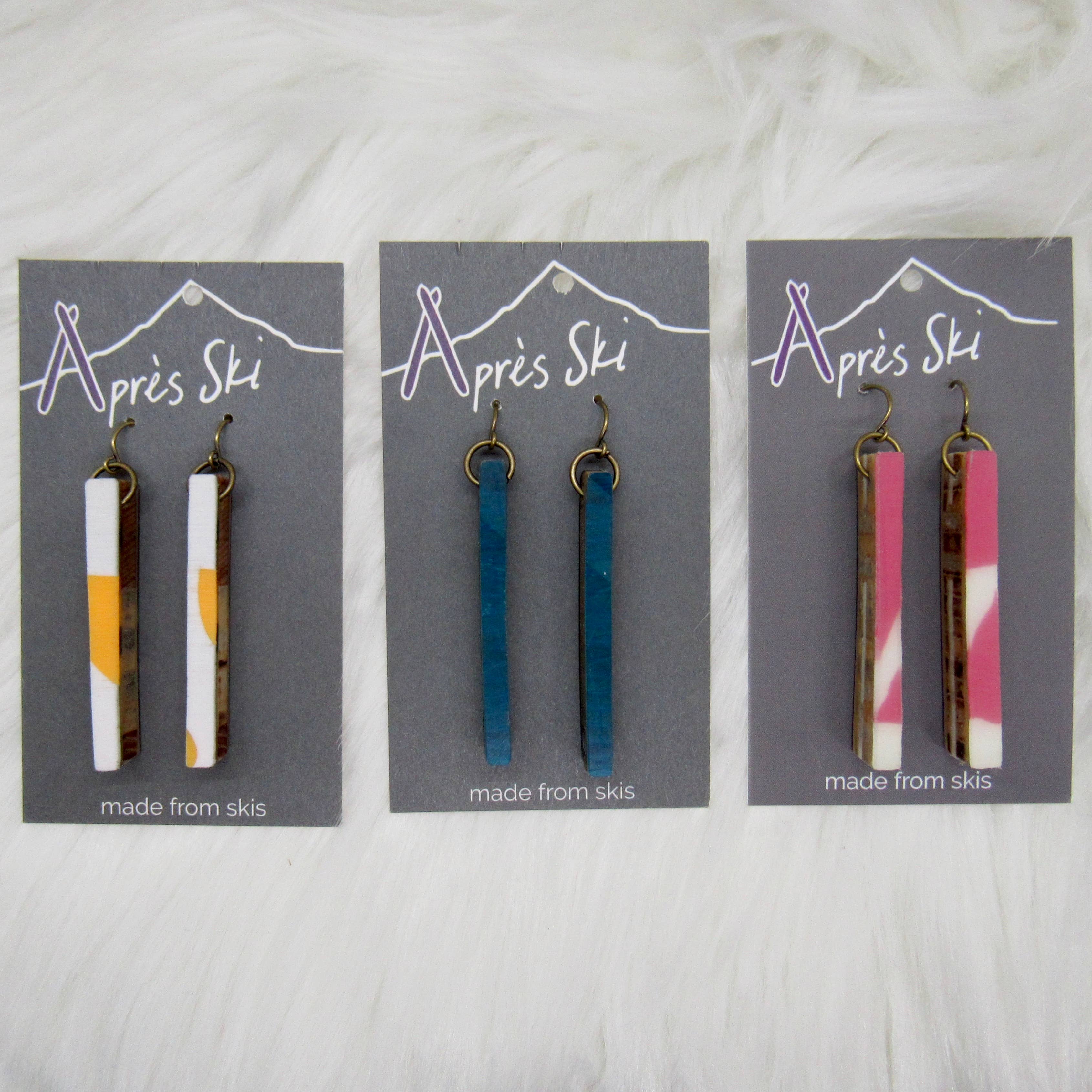 Après Ski Jewelry - Wholesale Hangende/ronde oorbellen - Powderhound Ski Oorbel - Antiek brons3