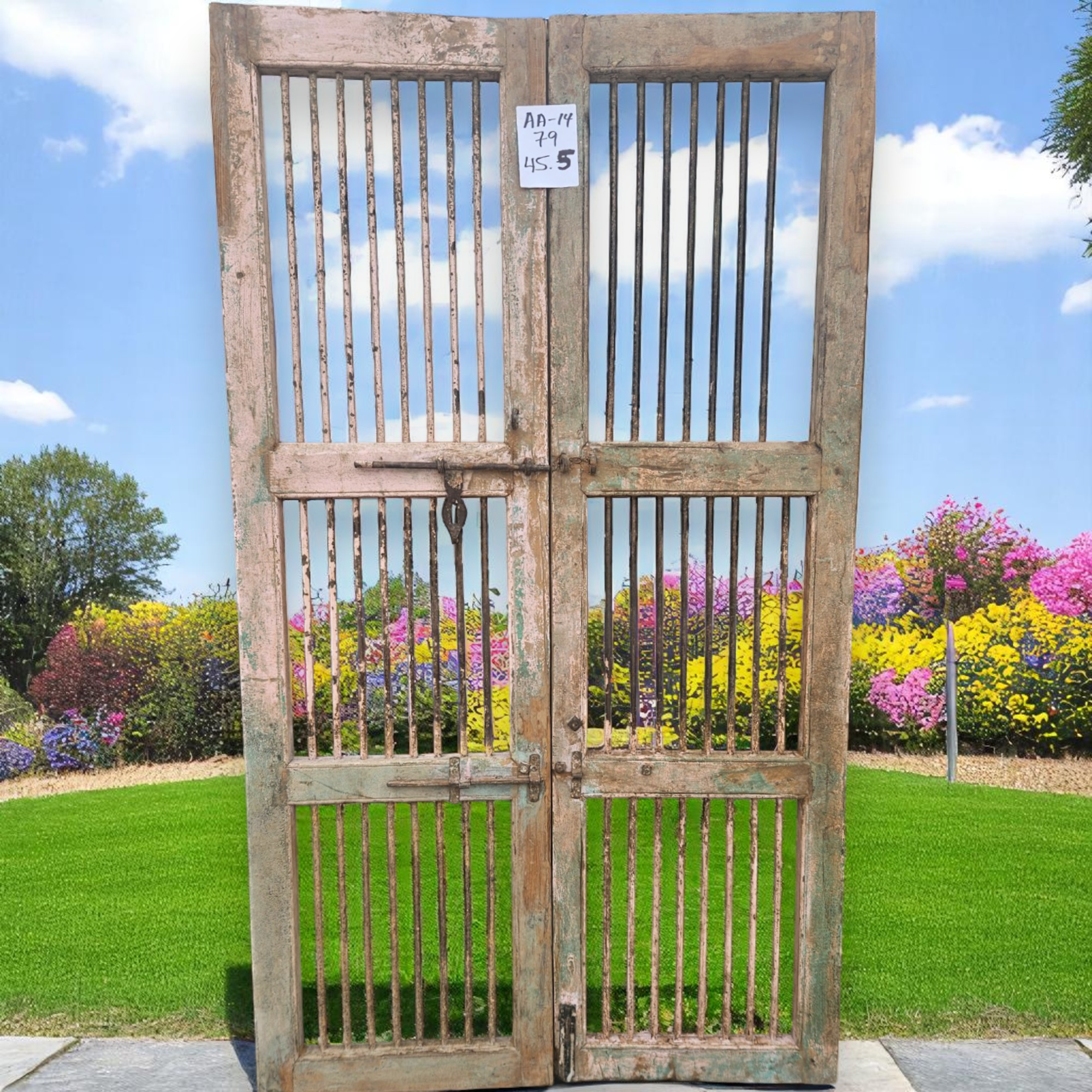 Wilco Home - Wholesale Wall Accent - One-of-a-kind Vintage Solid Wood Doors with Iron Protectors18