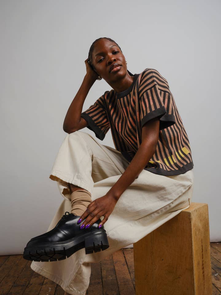 Bauhaus Short Sleeve Sweater Tee - Oxide for wholesale by The Endery