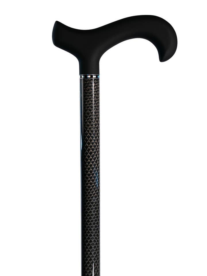 Poignée souple au toucher en canne à triple enroulement en fibre de carbone pour la vente par WC Walking Canes