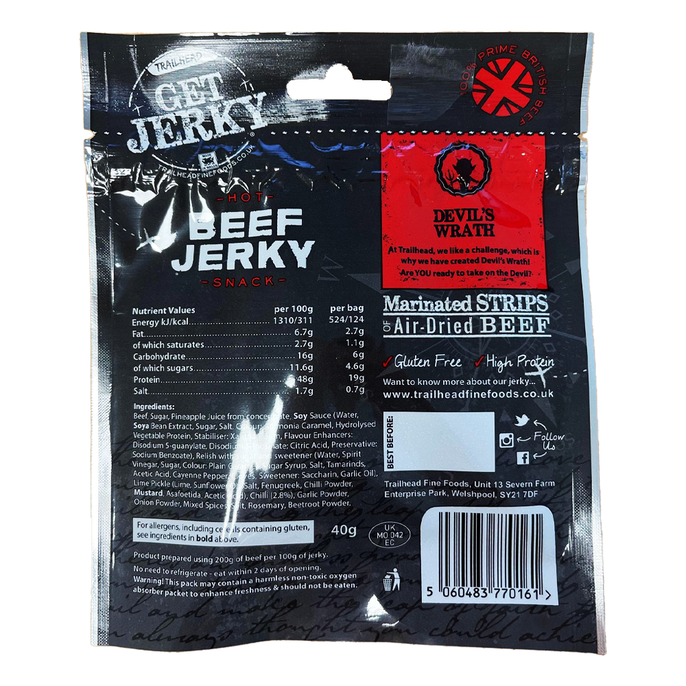 Trailhead | Get Jerky – wholesale Jerky – Devil's Wrath Jerky - Fiery & Spicy Jerky with red chilis3