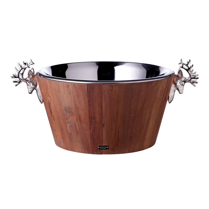 Flaskkylare Franklin i återvunnet teakträ (höjd 25 cm, Ø 47 cm) för wholesale av EDZARD