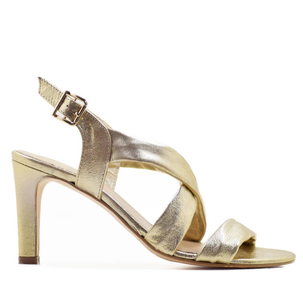 Elodie - Vente Talons hauts – femme - Sandale Victoria en cuir mixte avec talon de 8 cm6