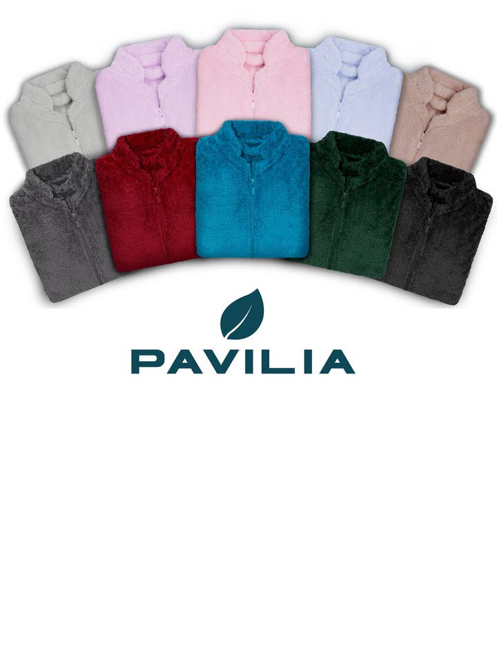 Pavilia - Wholesale Robe - Women's - Women's Sherpa Housecoat Zipper Robe25