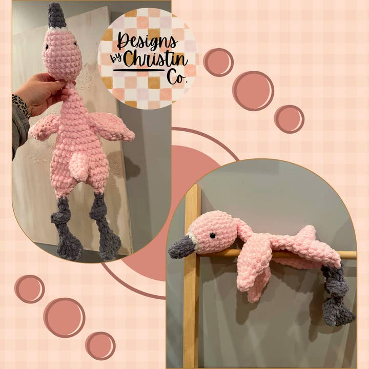 Rosie the Flamingo for wholesale by Designs by Christin Co.