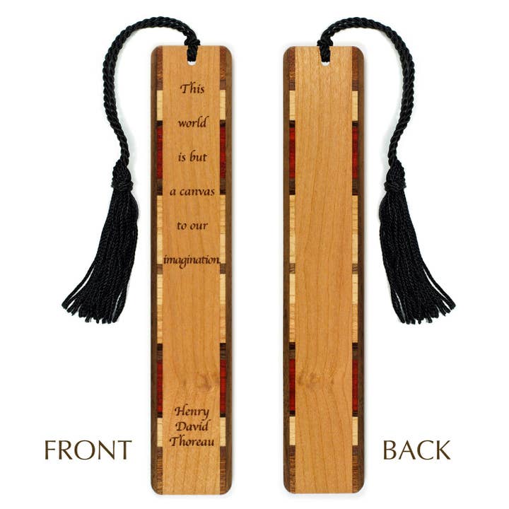 Mitercraft - Wholesale Bookmark - Henry David Thoreau Imagination Quote Wooden Bookmark