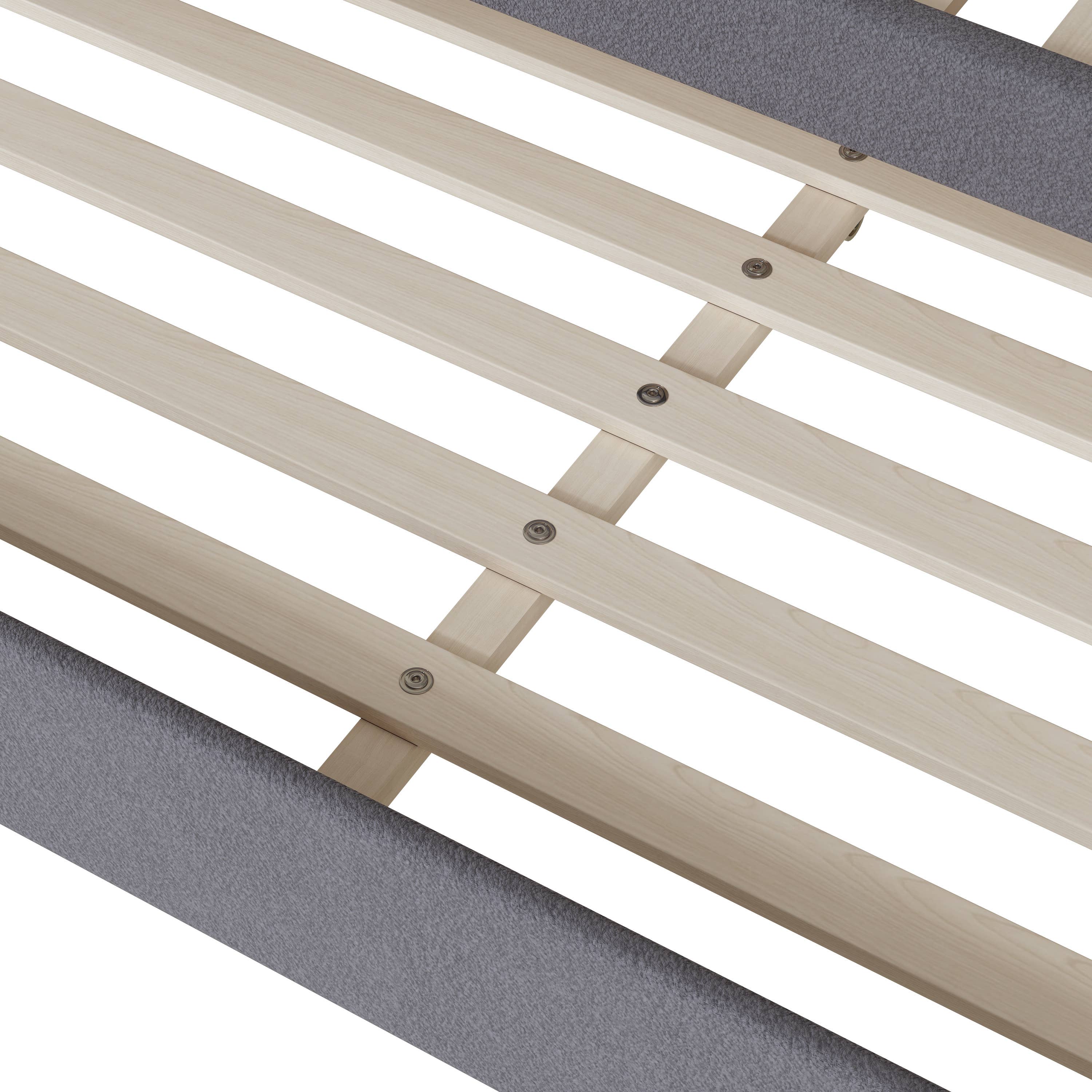 Gray Teddy Fleece Upholstered Daybed with Light and Trundle for wholesale on Faire11