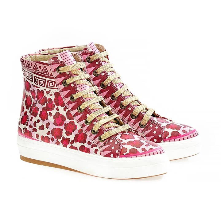Pink Leopard Sneaker Boots WCV2028 for wholesale by Goby