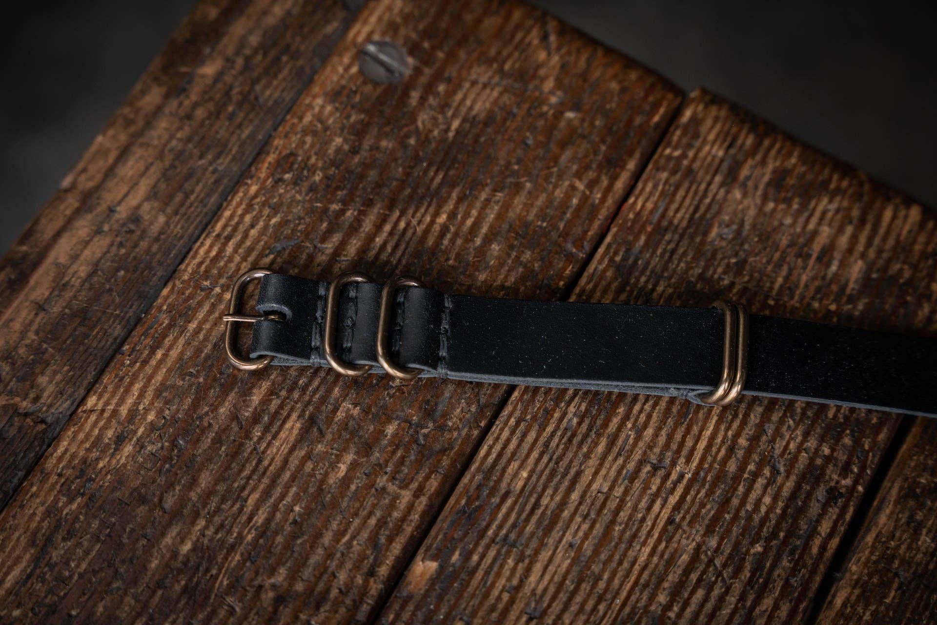 Craft and Lore - Wholesale Watch Band/Strap - Unisex - N.A.T.O. Leather Watch Strap Black0