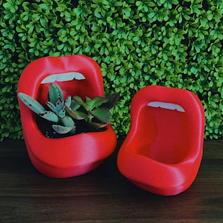 Retro Lips Planter | More Sizes + Colors Available for wholesale by Peachy Pilea