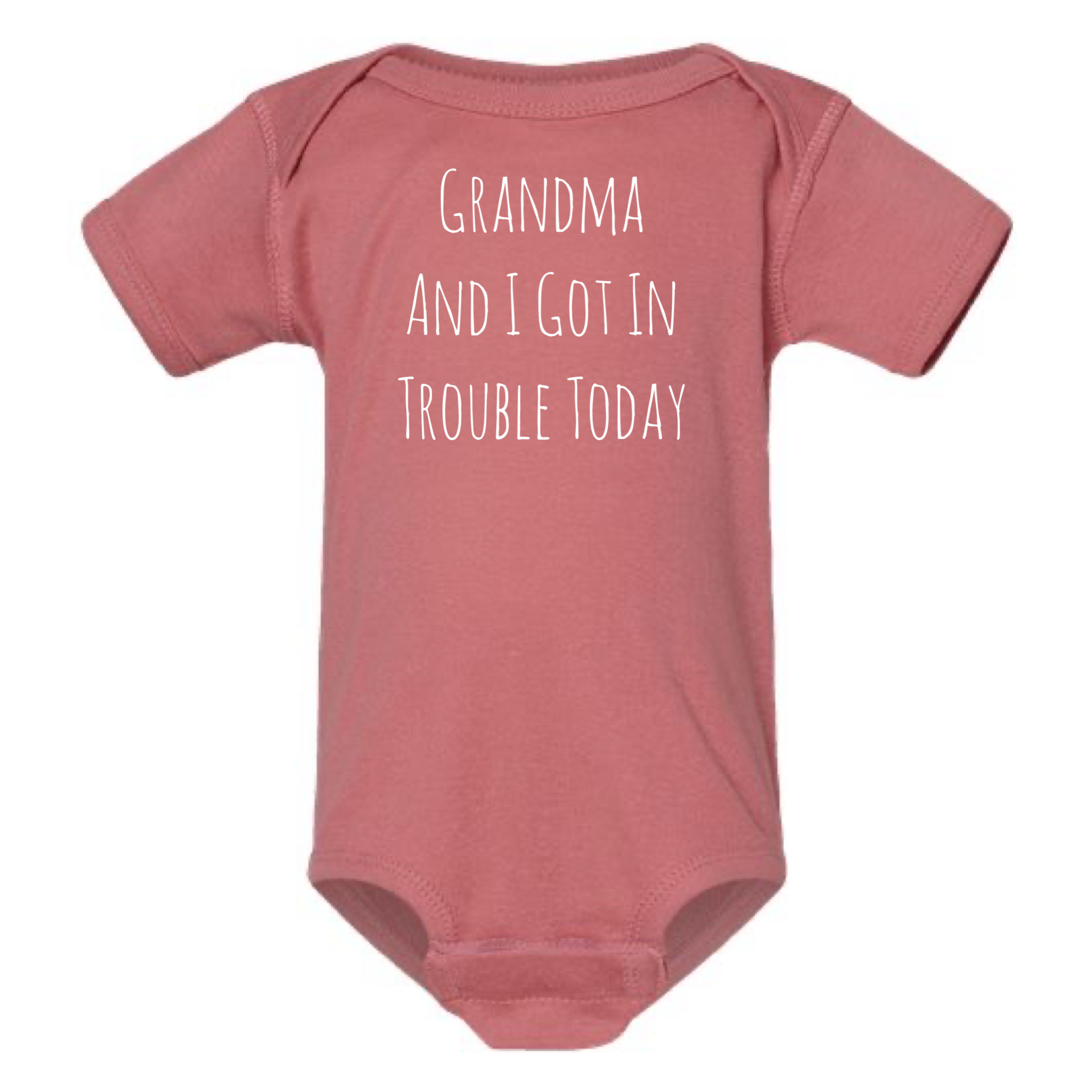 dkhandmade - Wholesale Bodysuit (Non-Footed) - Baby - GRANDMA AND I GOT IN TROUBLE TODAY BABY ONESIE1