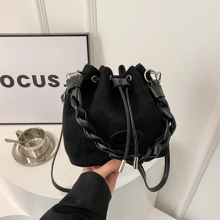 BBTOHOUSE - Wholesale Shoulder Bag - Women's - Fashion Drawstring Solid Color Large Capacity Single Shoulder Bucket Bag