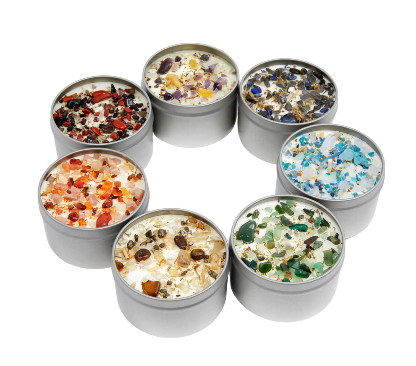 New Moon Beginnings - Wholesale Travel Candles - Crystals & Herb Energy Candles 8oz Tin Soy Candles Handmade72