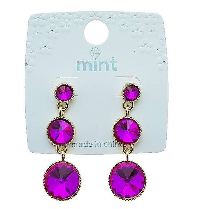 Atlas Fashion - Wholesale Dangle Earrings - Rivoli Cut Crystal Drop Earring