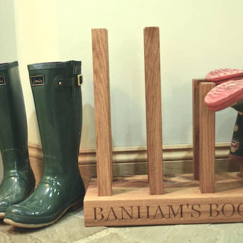 From The Oak Tree - Wholesale Shoe Rack - Oak Welly Boot Rack