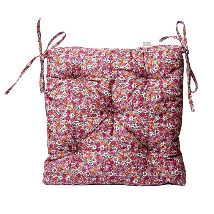 Seat cushion pink flower for wholesale by Lempi Lifestyle